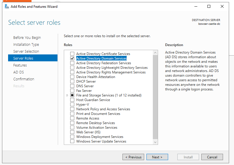 Adding Active Directory Domain Services