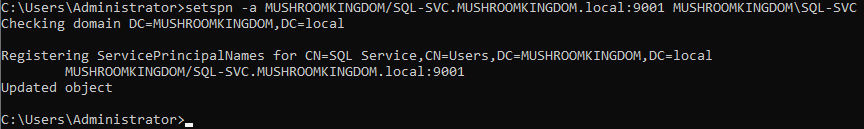 Adding a SPN account
