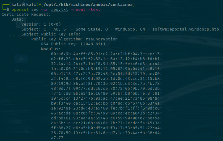 Examining the Certificate File