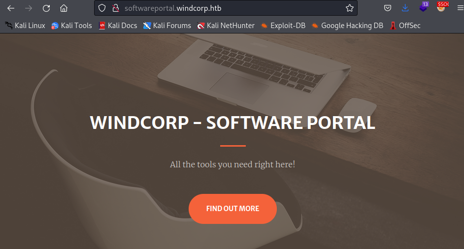 Accessing softwareportal.windcorp.htb