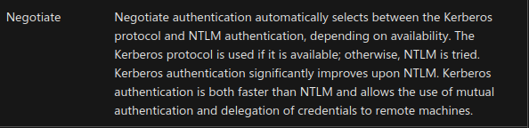 Negotiate Header on MSDN