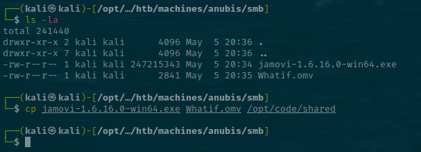 Copying the Jamovi exe