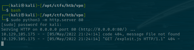 Request to exploit.js