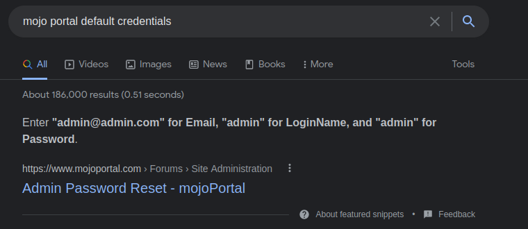 Finding Default Credentials