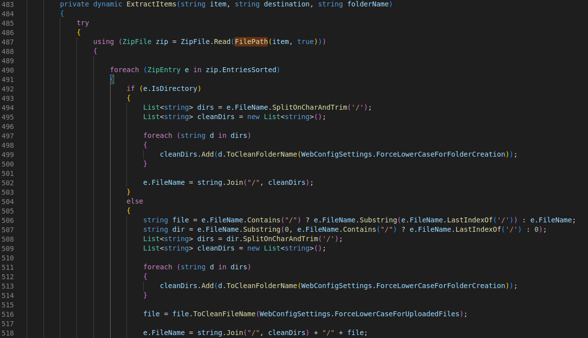 ExtractItems function